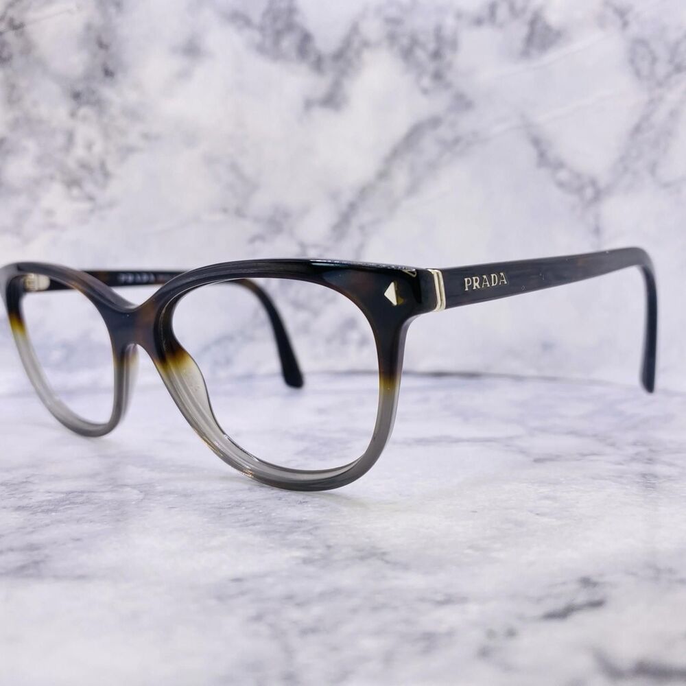Prada Eyeglasses Frame VPR 14R TKT-1O1 52 [] 16 140 MM Tortoise Grey Authentic